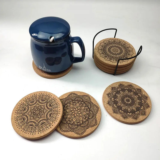 Cork Coaster Creative Mandala Design