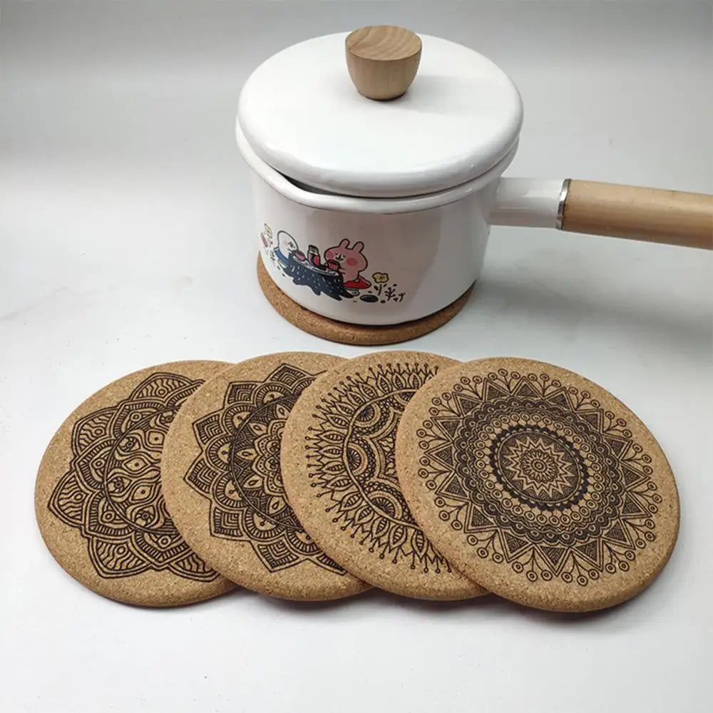 Cork Coaster Creative Mandala Design