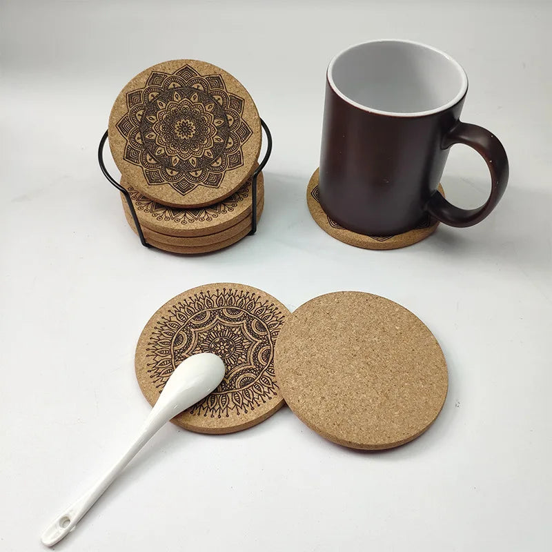 Cork Coaster Creative Mandala Design