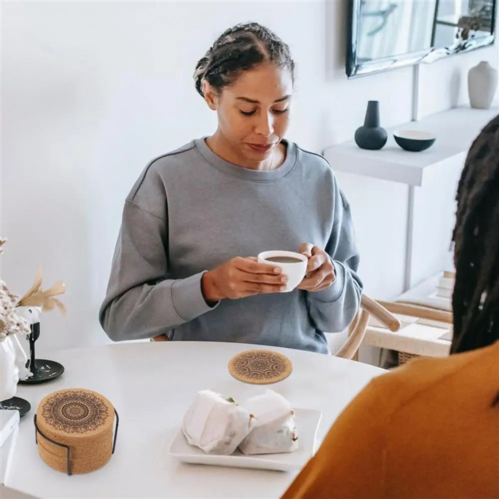 Cork Coaster Creative Mandala Design